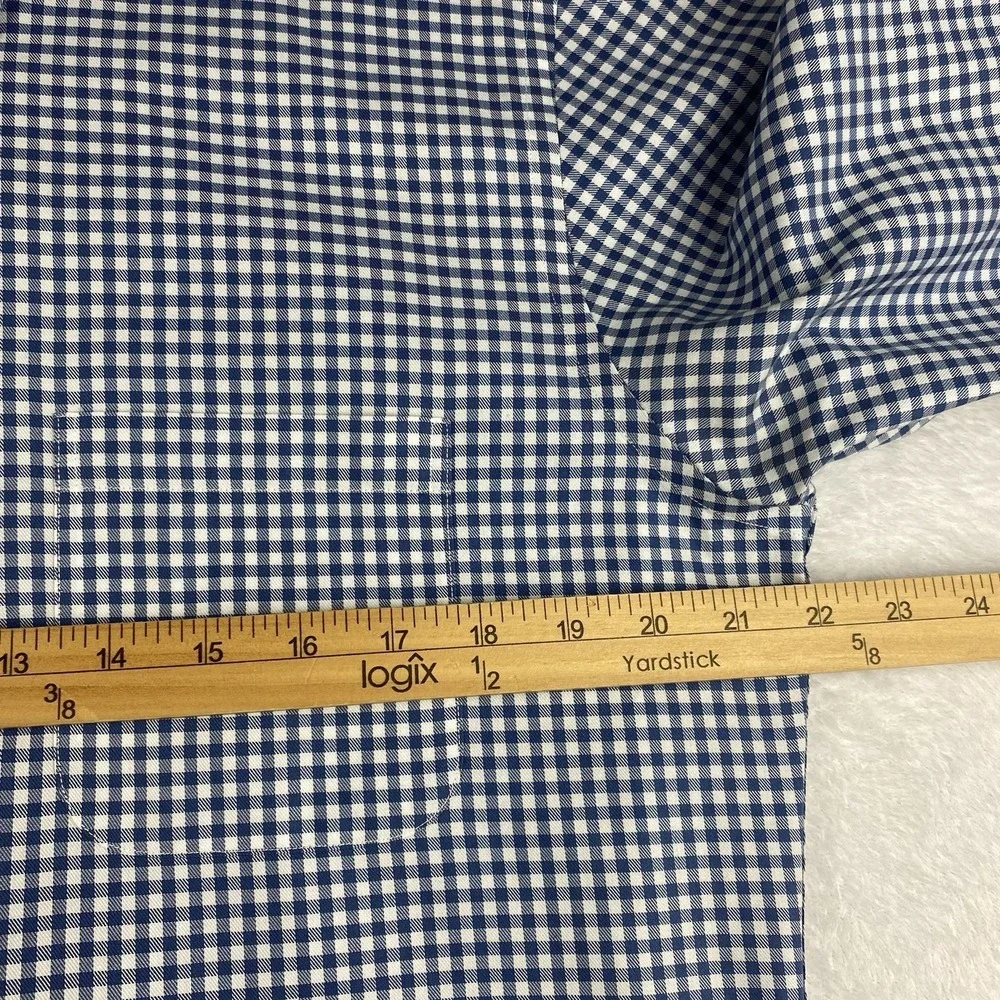 Brooks Brothers Shirt Mens Medium Blue/White Checks Regent Non Iron - Picture 7 of 9